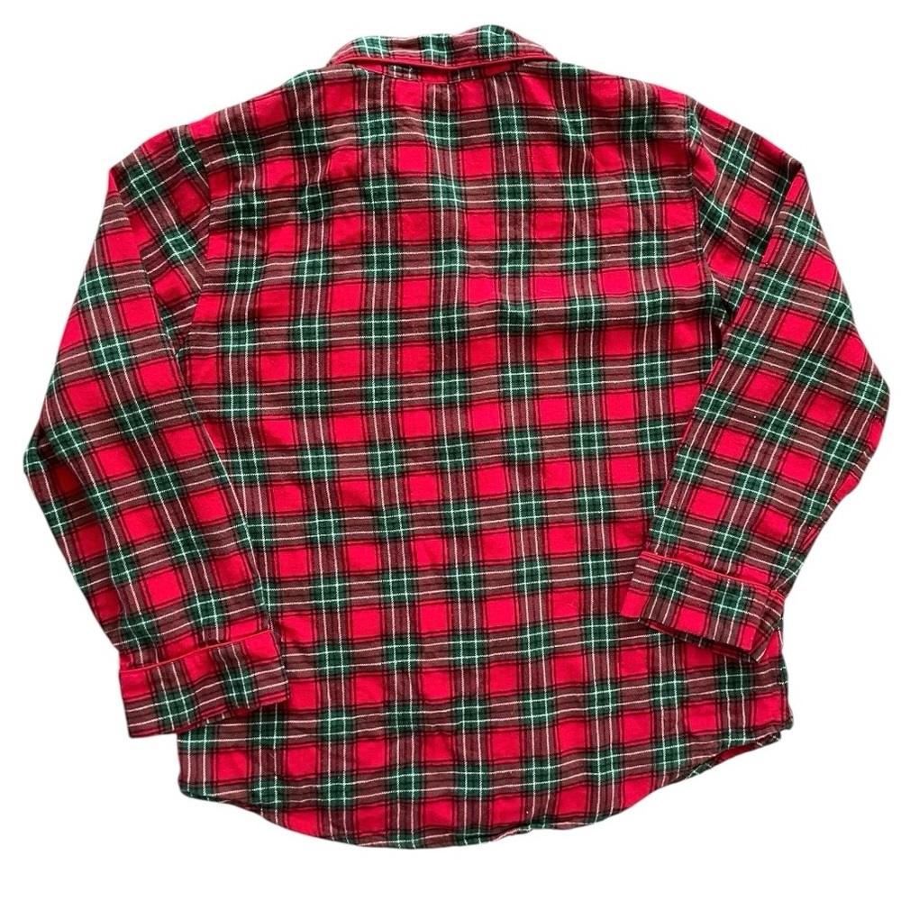 Lauren Ralph Lauren Womens Button Down Shirt XL Red Flannel Plaid Cotton Pajama - Picture 2 of 7